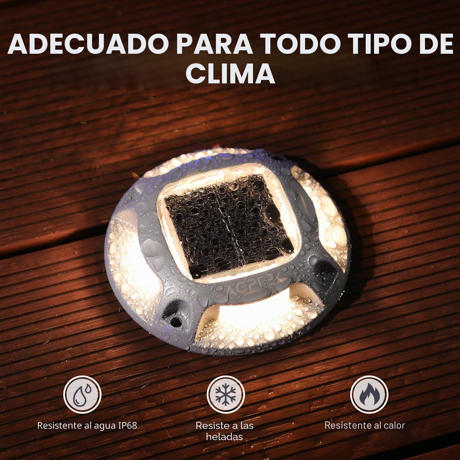 AGPTEK 8 x Luz Solar Exterior Luces IP68 Impermeable Jardín, 2 Modos | Auto ON/OFF Luz Solar Suelo 2 Color Modos para Patio, Garaje, Camino, Escaleras Aceras Pasillos (Blanco Cálido/Frío)