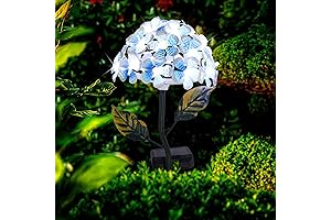Solar Hydrangea Garden Stakes w/26 Lighted LEDs, Solar Garden Decorations Metal Ground Stake Included, 3colors
