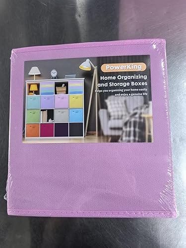 Miniatura 7 de PowerKing Cubos de almacenamiento plegables con asas, contenedores plegables de tela para estantes de armario, contenedores de almacenamiento