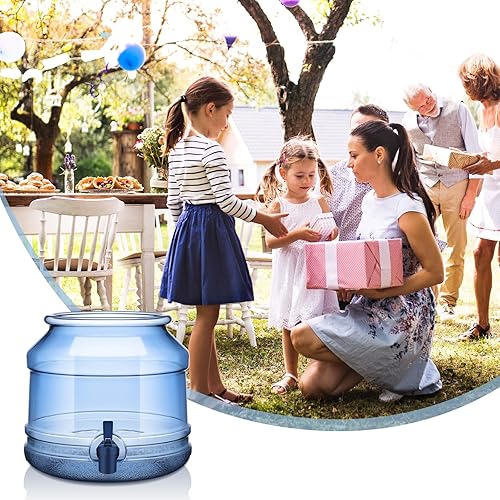 Miniatura 5 de Base dispensadora de jarra de agua de 5 galones con boquilla para botellas de 3 a 5 galones, recipientes de plástico para soporte o encimera (azul)