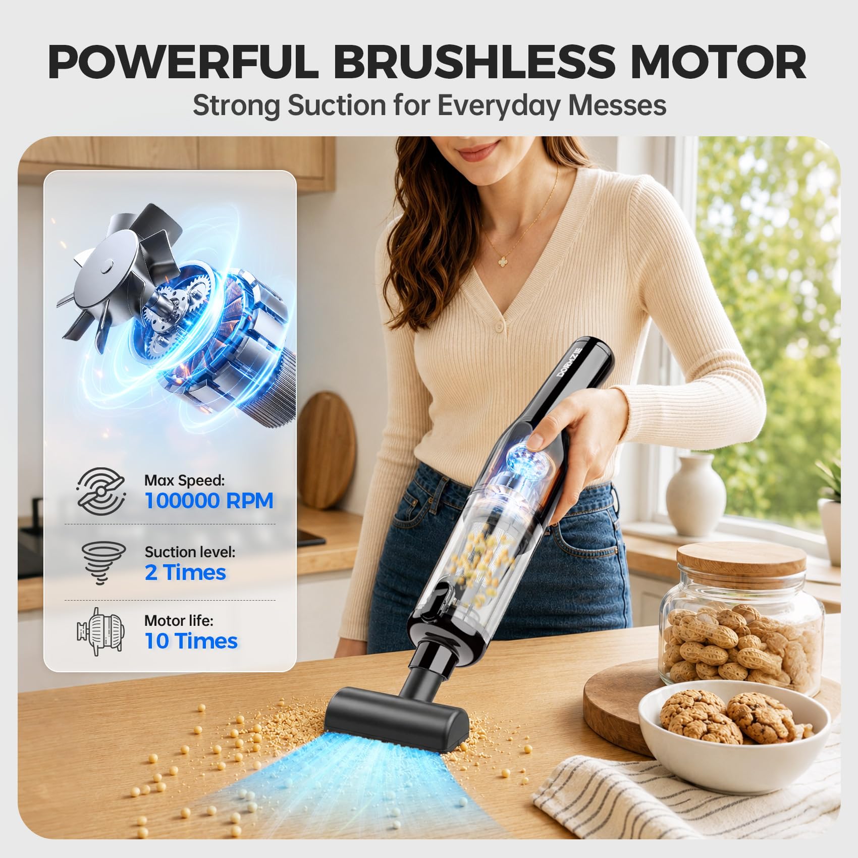 dormzie Handheld Vacuum Cordless - Product View