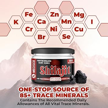 25g Shilajit Pure Himalayan Organic - Shilajit Resin Contains Natural Fulvic, Humic Acid & 85+ Trace Minerals - Support for Energy Production, Brain Health, Immune System & Body Balance