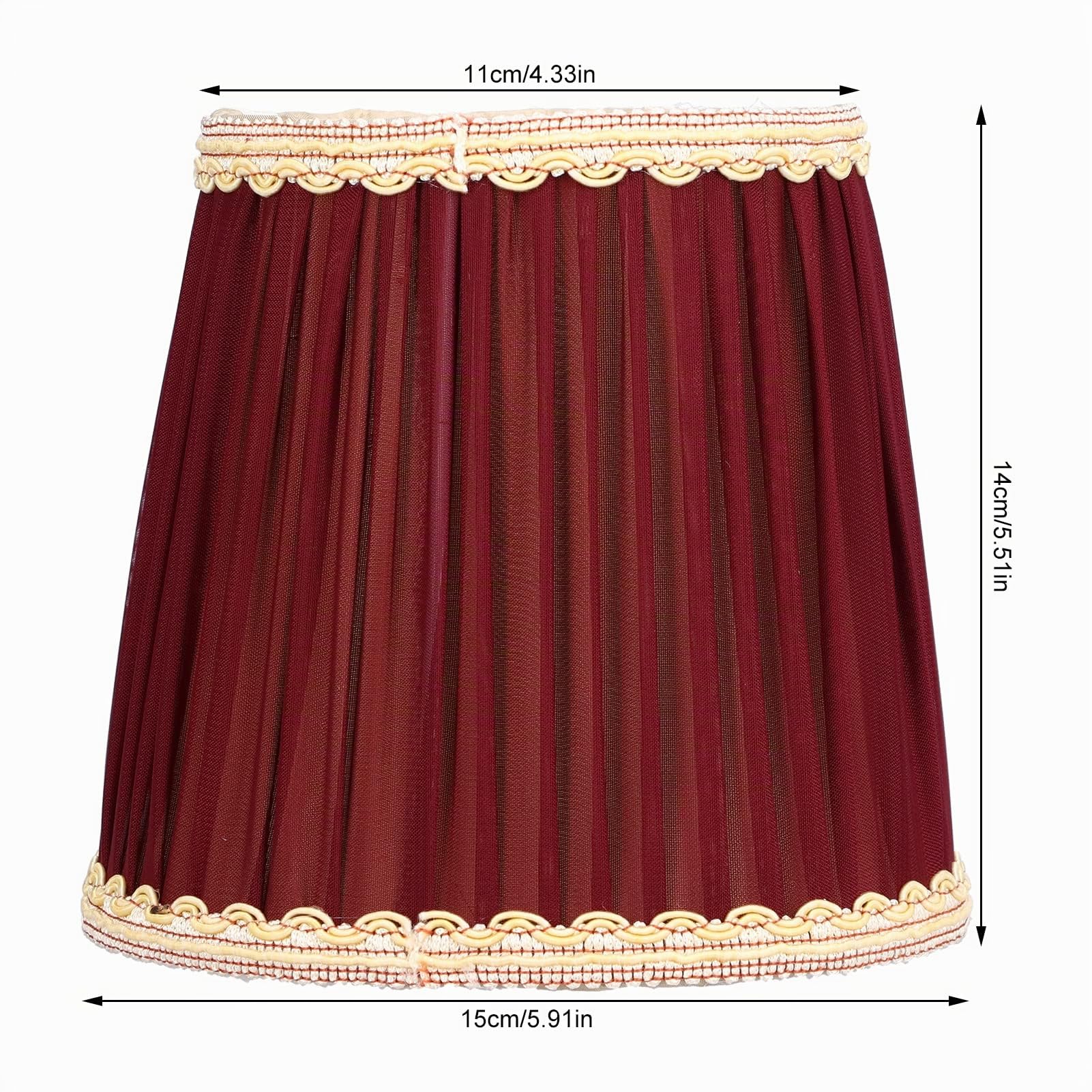 3 Pièces Lustre Abat-Jour, E14 Tissu Abat-Jours Applique Murale Abat-Jour Plissée Suspension Abat-Jours pour la Décoration de la Maison (#6)
