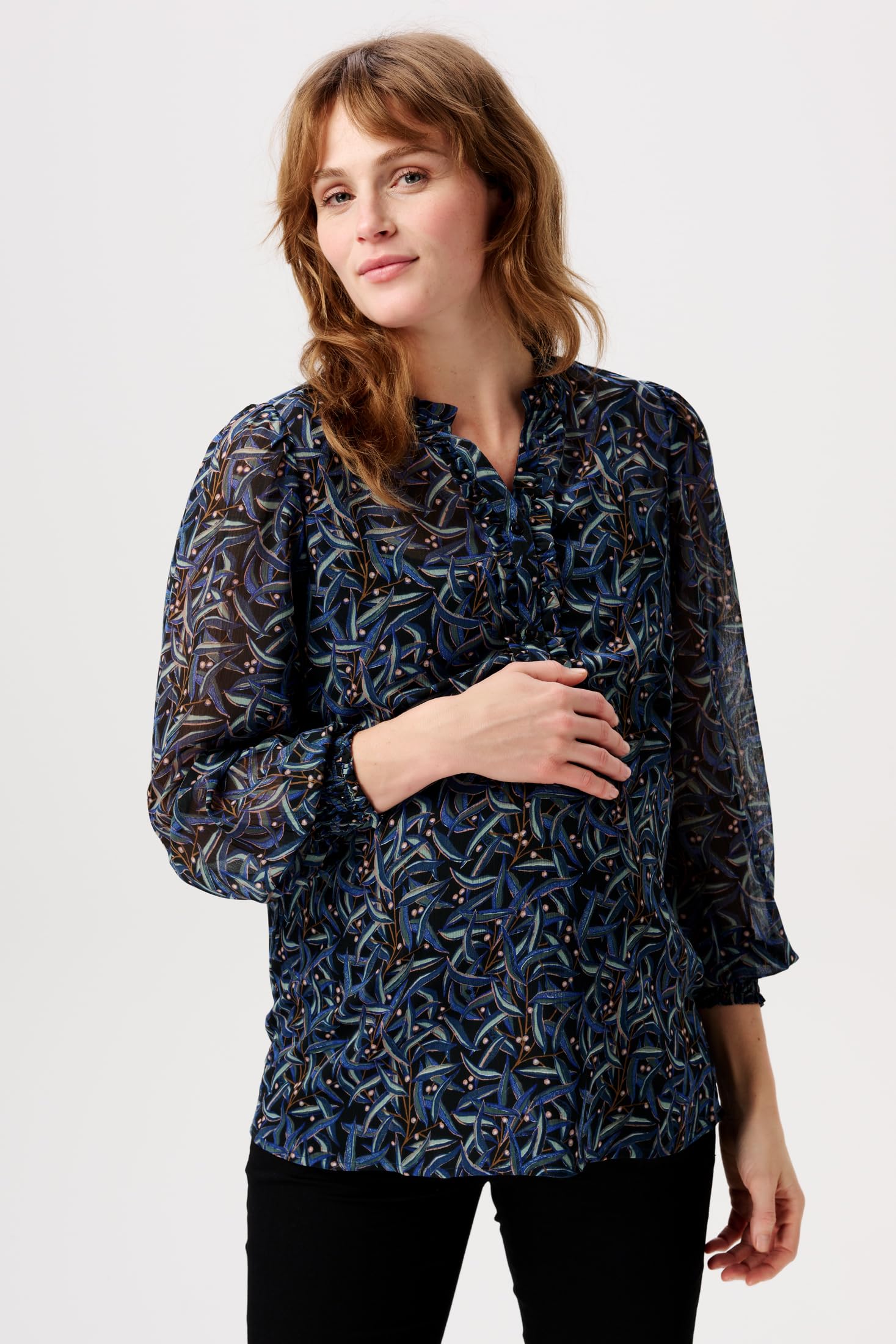 Noppies Damen Blouse Foggia Nursing Long Sleeve All Over Print Bluse