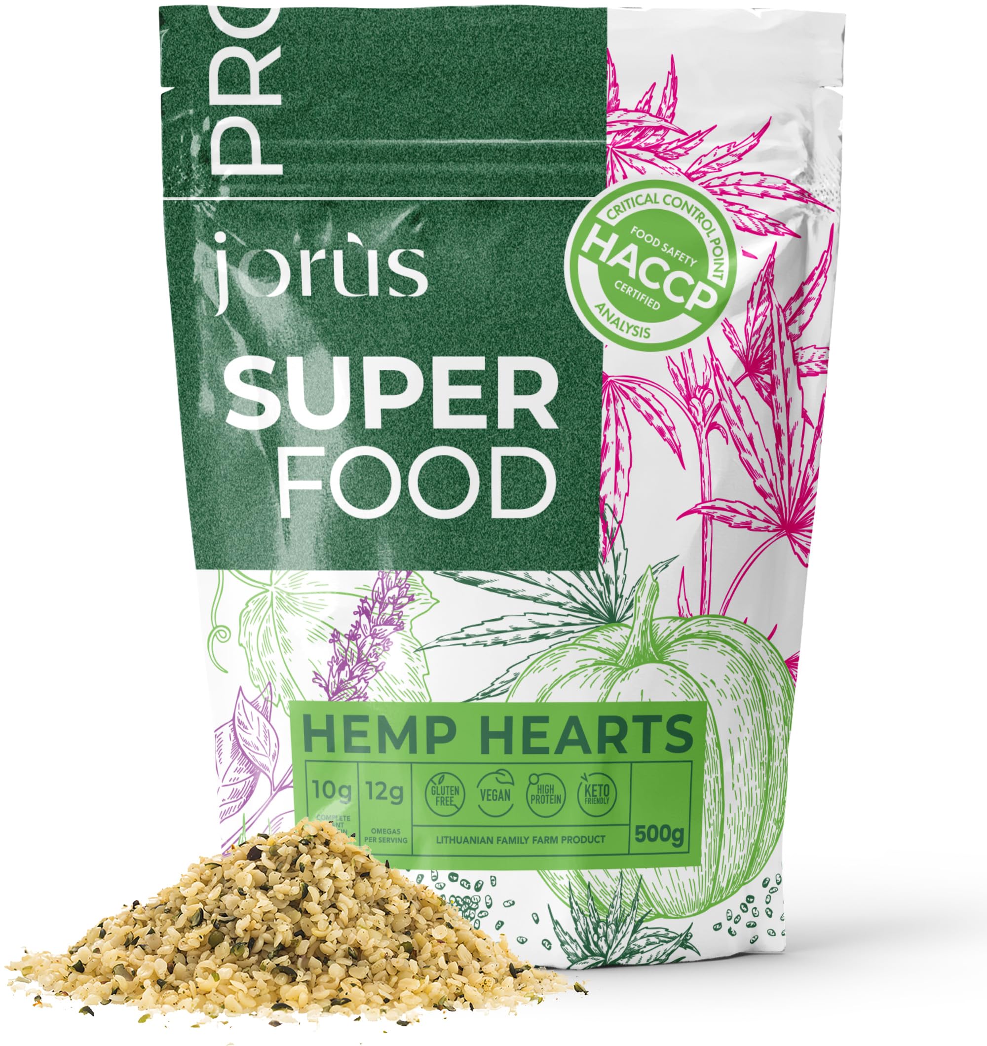 Jorus Semillas de Cáñamo Naturales Descascaradas y Crudas 1kg – Fuente Rica en Omega 3 y 6, Proteína y Fibra, Perfectas para una Dieta Saludable, Origen Europeo, Sin Aditivos - Hemp Seeds — view 11