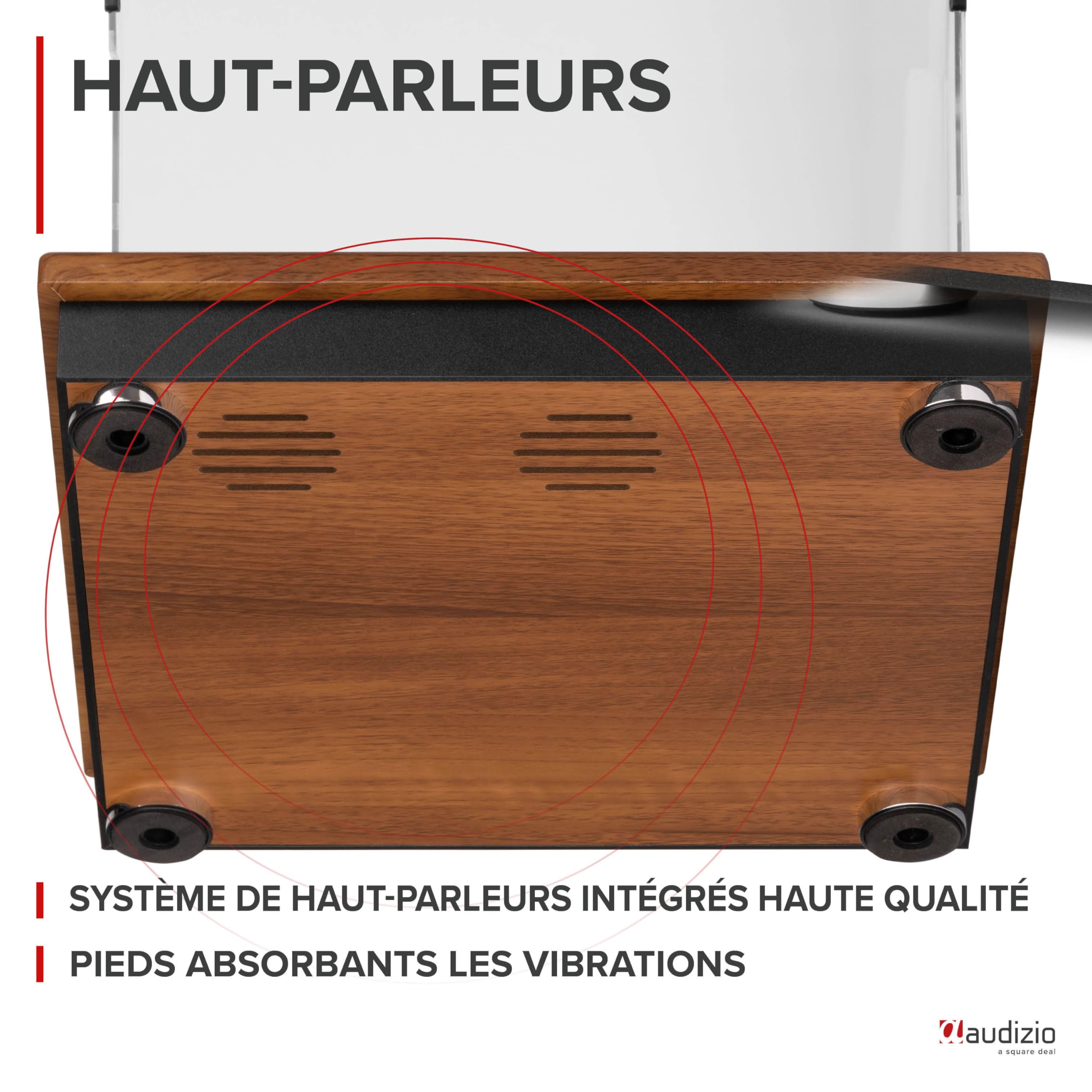 Audizio RP112AL Platine Vinyle Bluetooth in & Out - Chêne, Haut-parleurs stéréo intégrés, Lecture disques 33, 45 et 78 Tours, Une Platine idéale pour décorer et écouter Vos vinyles