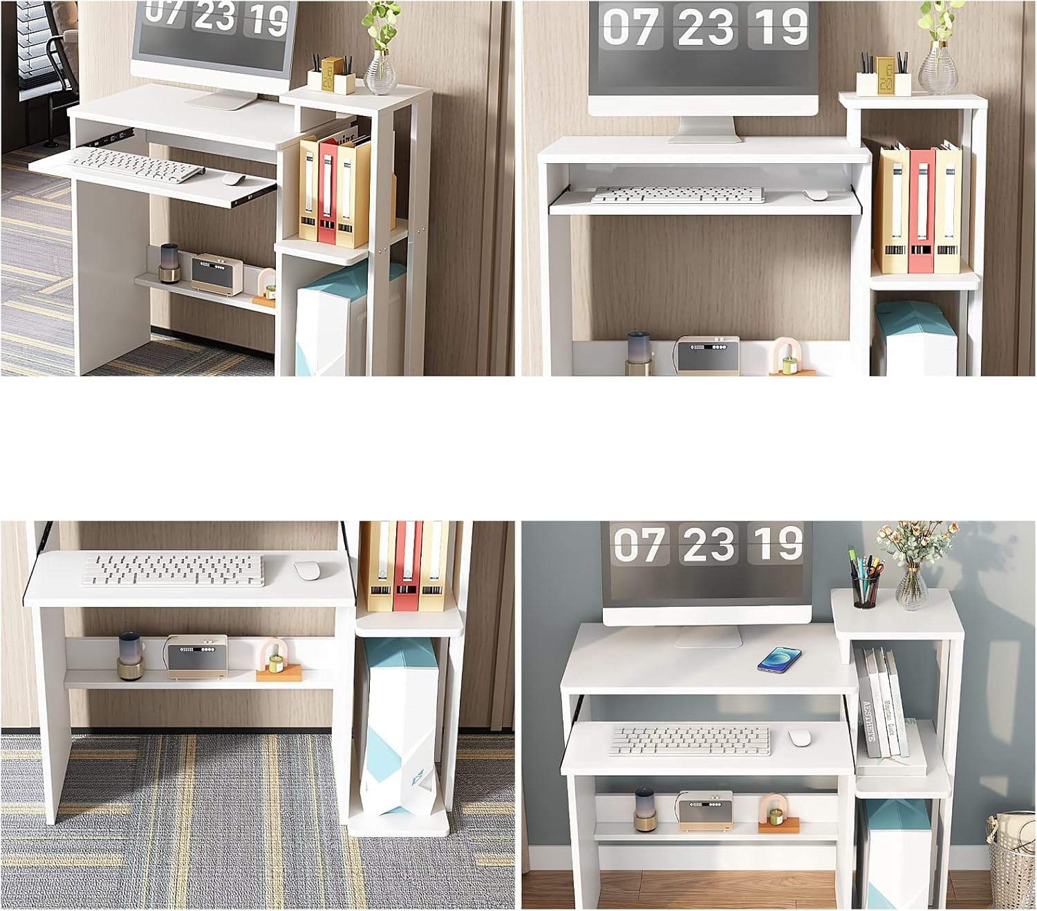 Amazon.com: ALISENED Computer Desk with Storage Shelves, Home