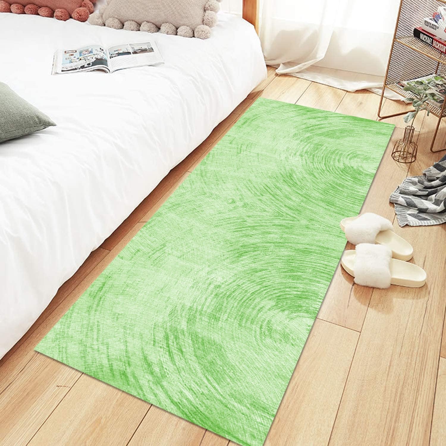 ZDYHMrj Tapijtloper voor keuken, gang, antislip, wasbaar, keukenloper, tapijtmatten, groen, halmatten, 60 x 270 cm, vuilvangmat, per meter, slaapkamer, woonkamer, eetkamer, keukentapijt