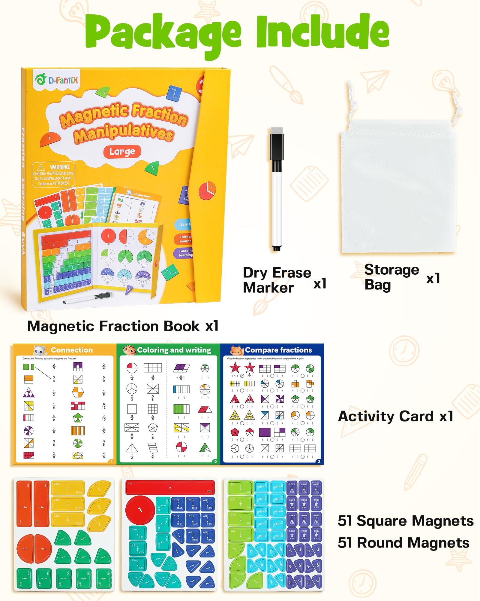 D-FantiX Libro dimostrativo di frazione magnetica grande