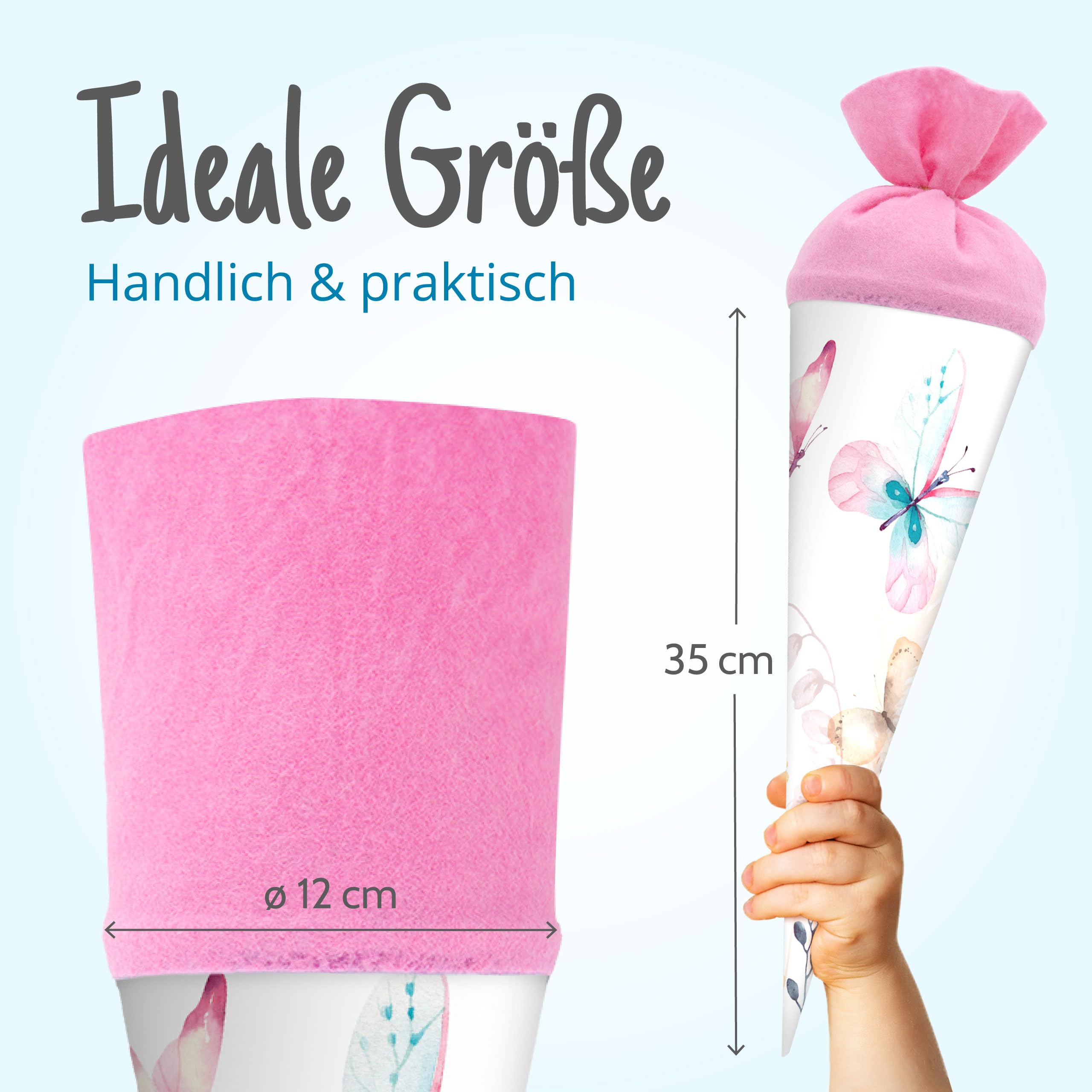 itenga Pochette surprise 35 cm Papillon fermeture en feutre sac cadeau rentrée classes