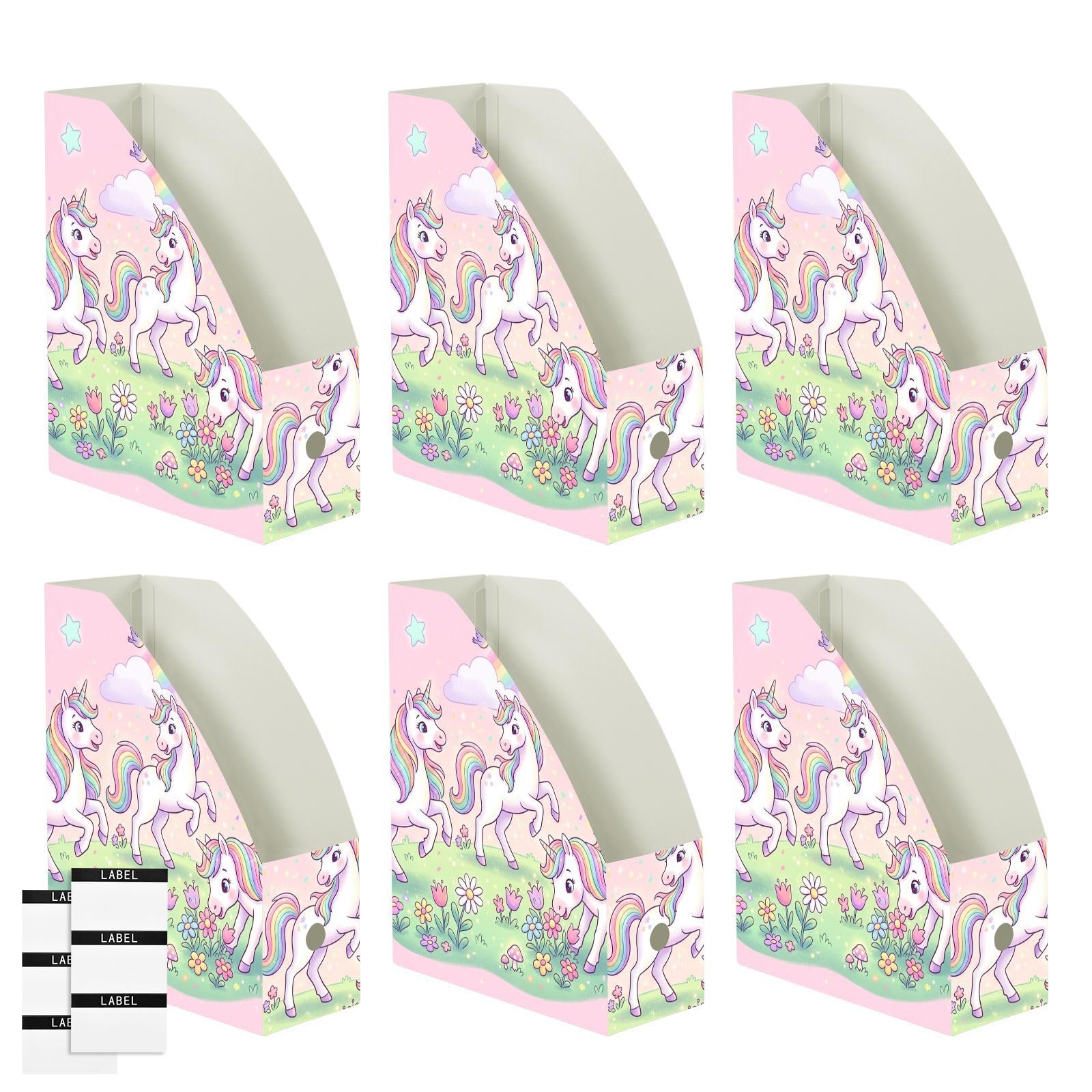 Porte-revues licorne rose en plastique PP