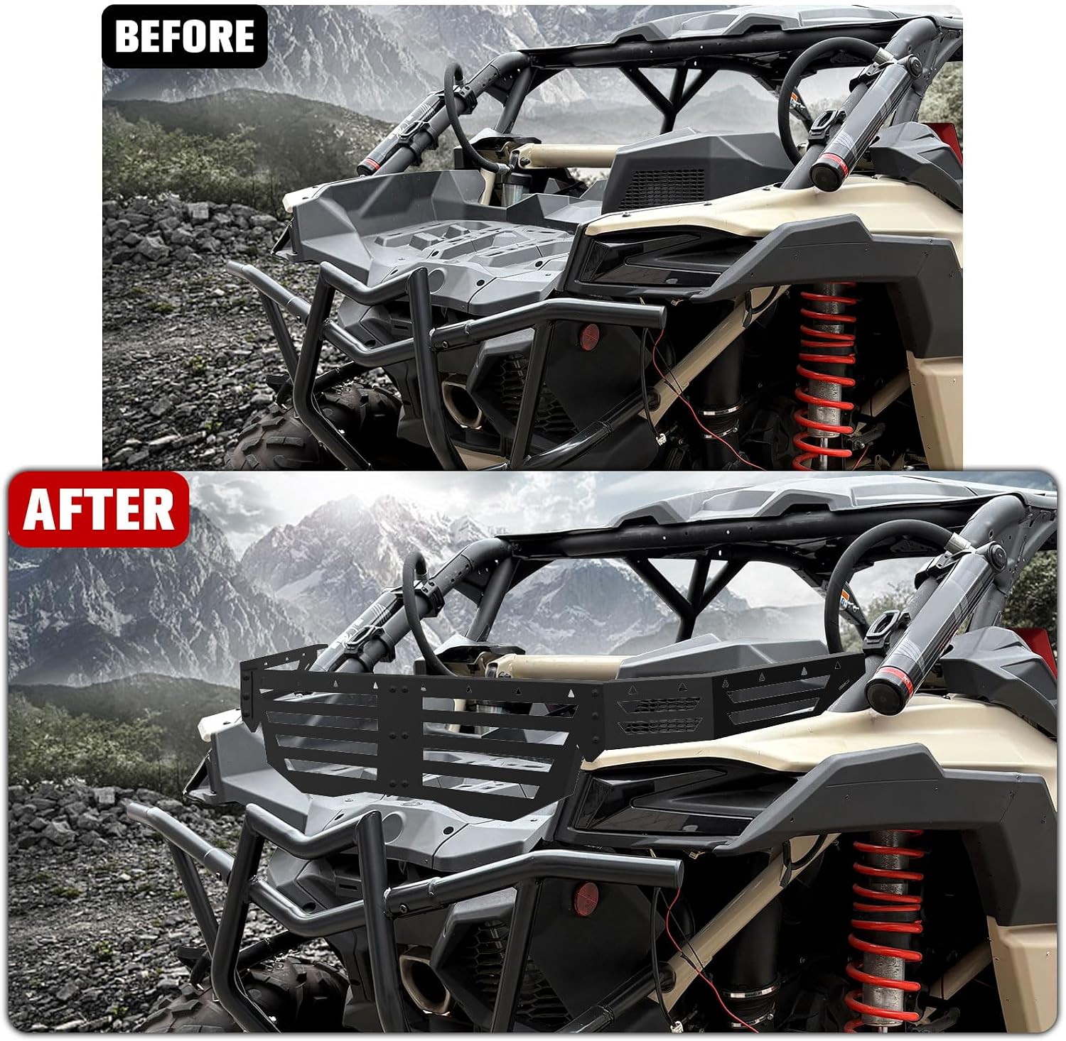 X3 Rear Cargo Bed Extender Tailgate, Heavy-Duty Steel Rear Bed Enclosure Cargo Secure Extension for Can Am Maverick X3 MAX Turbo R RR 2017-2025 Accessories