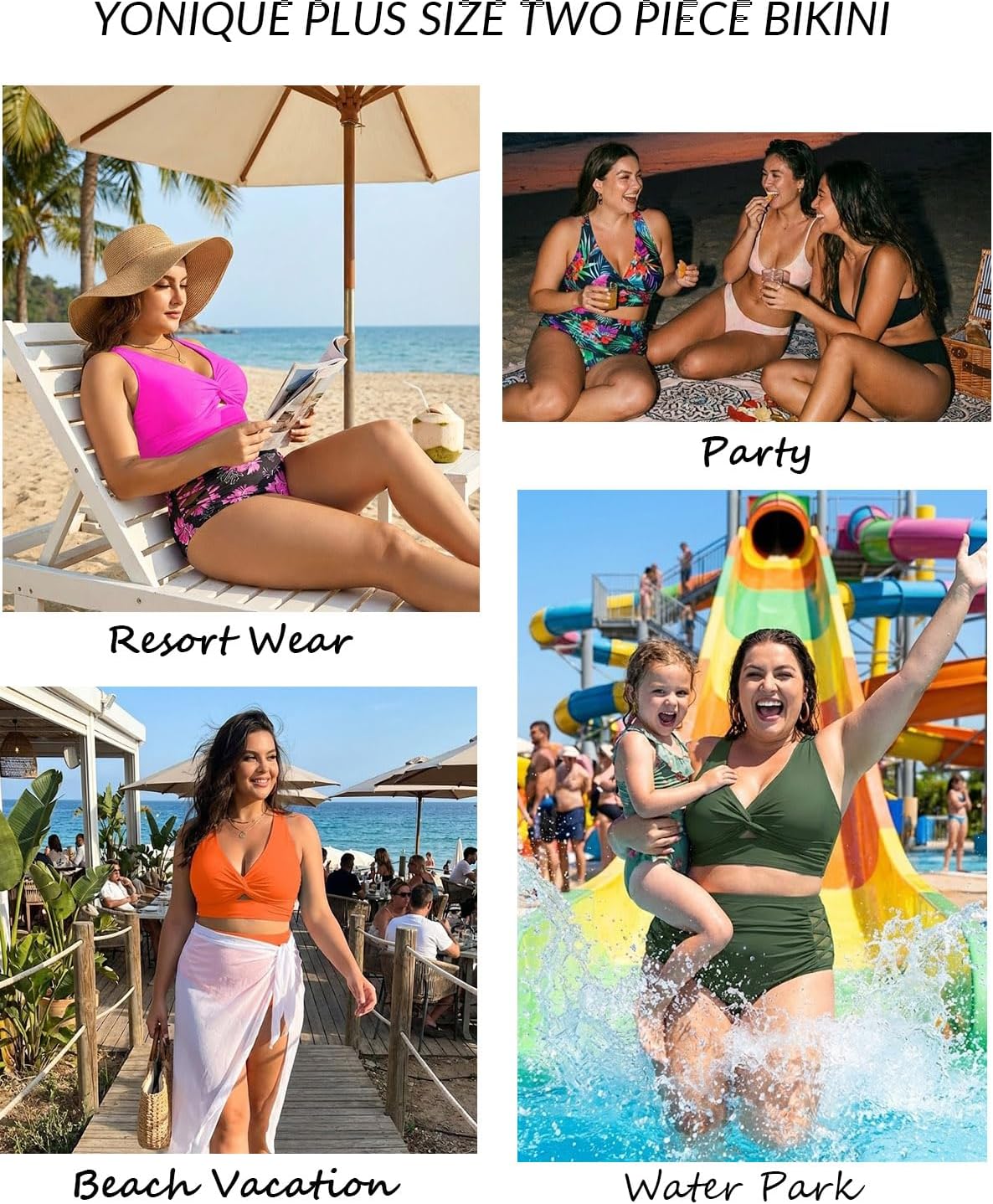 Women's Plus Size Two Piece Swimsuits - High Waisted Bikini Tummy Control Bathing Suits 2025 Twist Knot Swimwear - Image 7