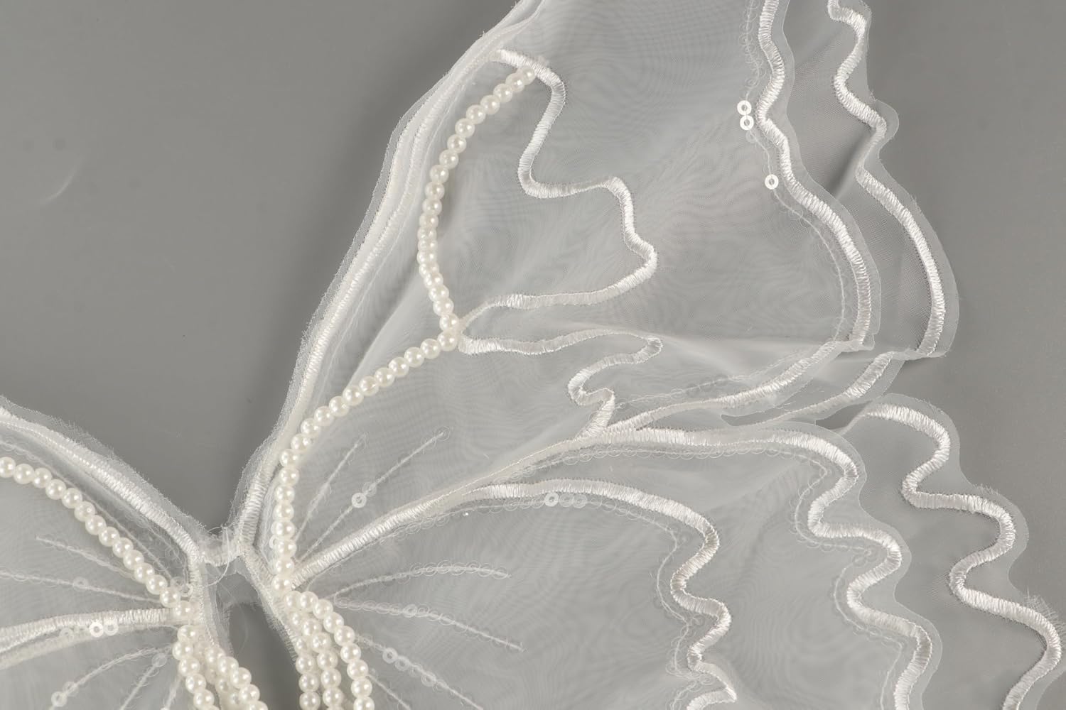 2pcs Butterfly Embroidered Applique,Embroidered Trim Applique Patches Decor Bridal Wedding Dress Decoration,Sewing Collar Embroidered Neckline Trim Applique