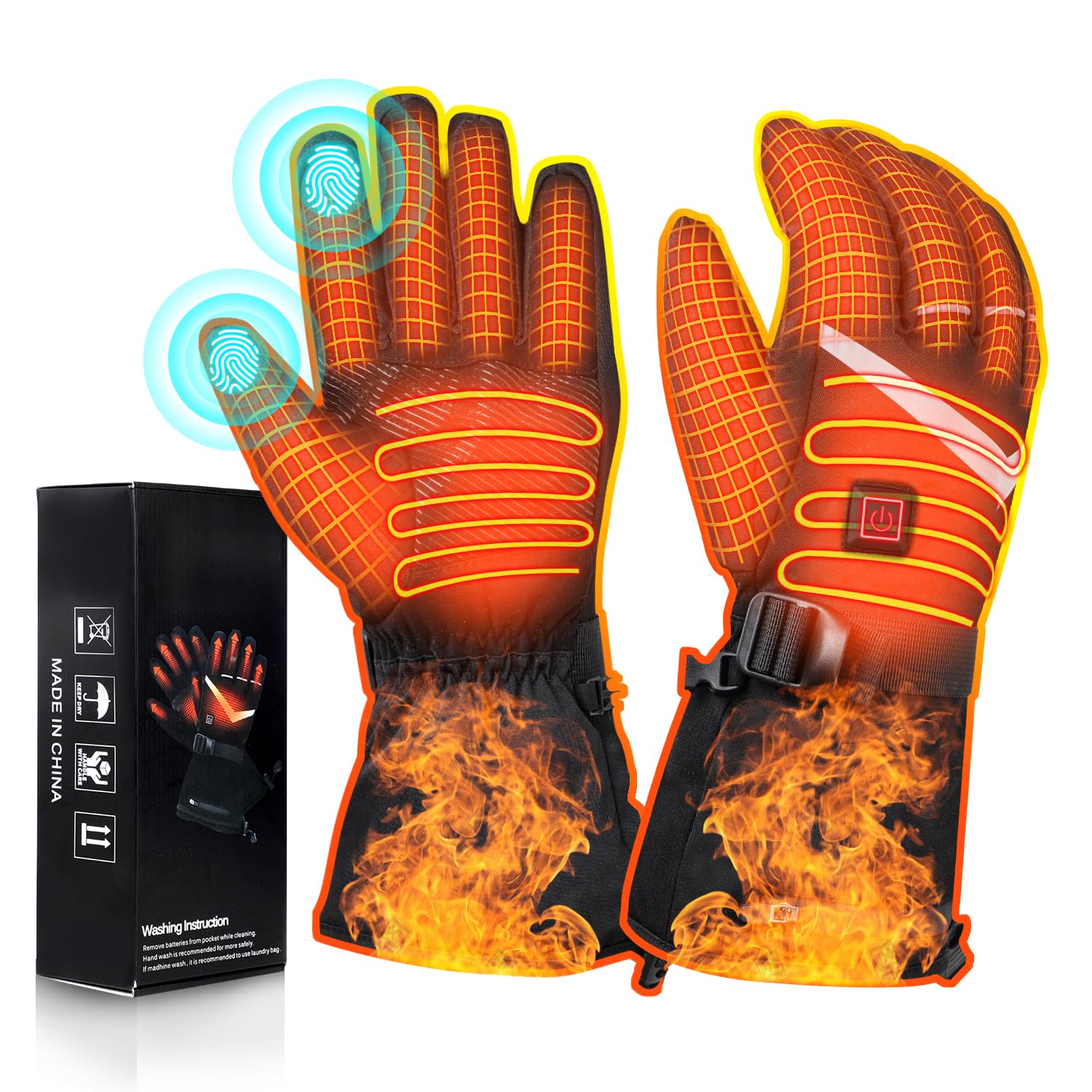 Guantes calefactables para hombre y mujer – Guantes calefactables 7,4 V/2 x 5000 mAh eléctricos cálidos guantes de invierno para moto de invierno, guantes de ciclismo y guantes de esquí con batería y