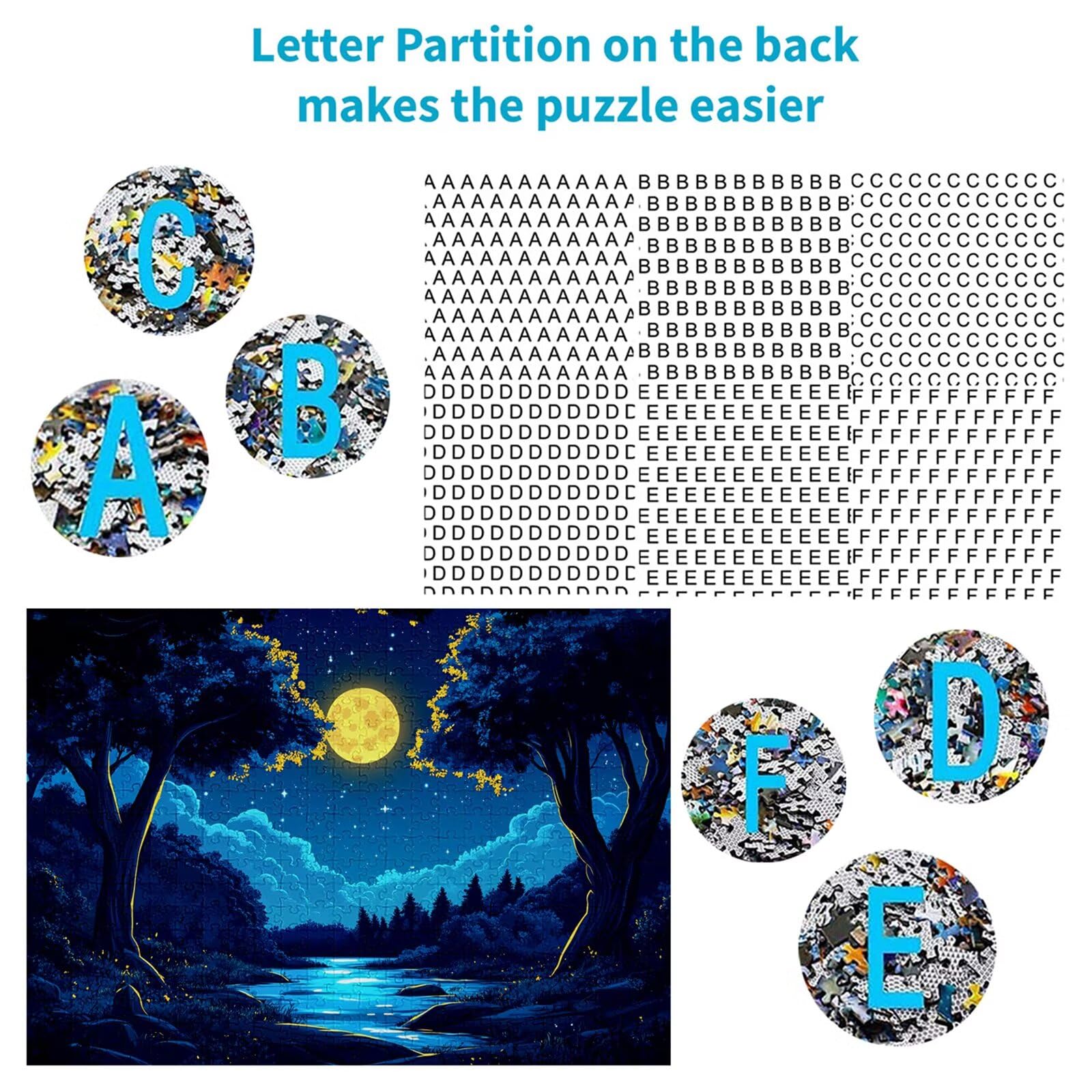 Puzzle 4000 elementów leśnych puzzle dla dorosłych księżyc 141 x 87 cm Unikalne rzemiosło klasyczne 3D drewniana układanka do rodzinnych gier aktywnych, układanka do samodzielnego wykonania nawet do