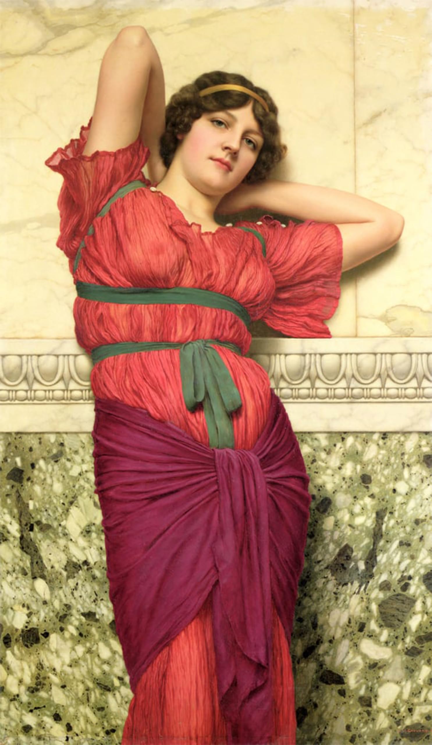 SERENDIPITP Vintage Wall Art Canvas Nordic Poster Canvas Print Picture Contemplation by John William Godward Wall Art Poster for Home Decor 60x90cm