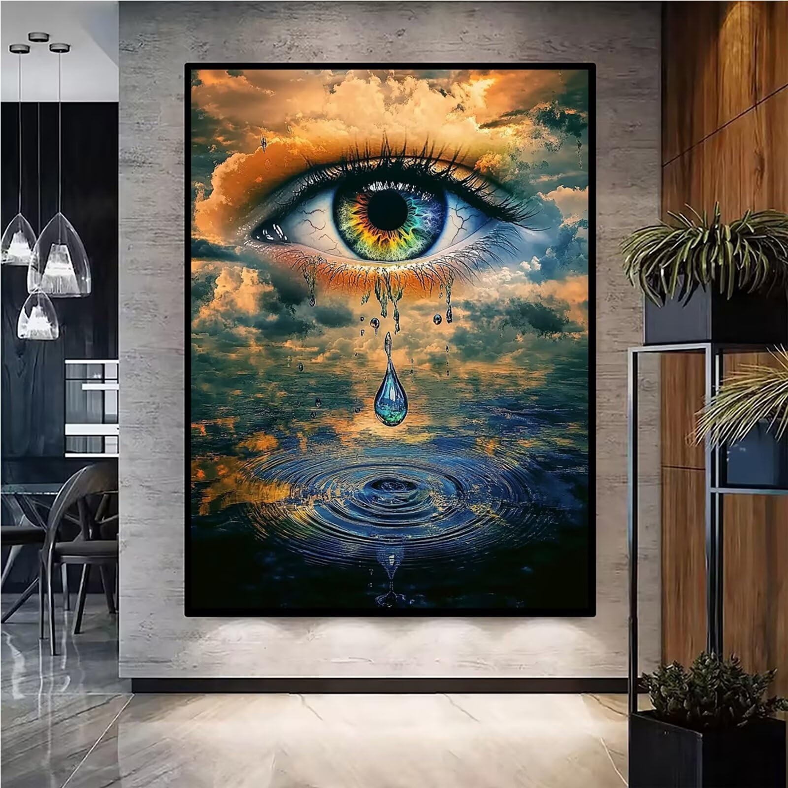 Diamond Painting Kit Completo, Diamond Painting Occhio, 5D Quadrato Pittura Diamante Kit Manualidades Adultos DIY Diamantini Crystal Art Disegni Ricamo Punto Croce Artigianale, 90x120cm Sogno j0-582