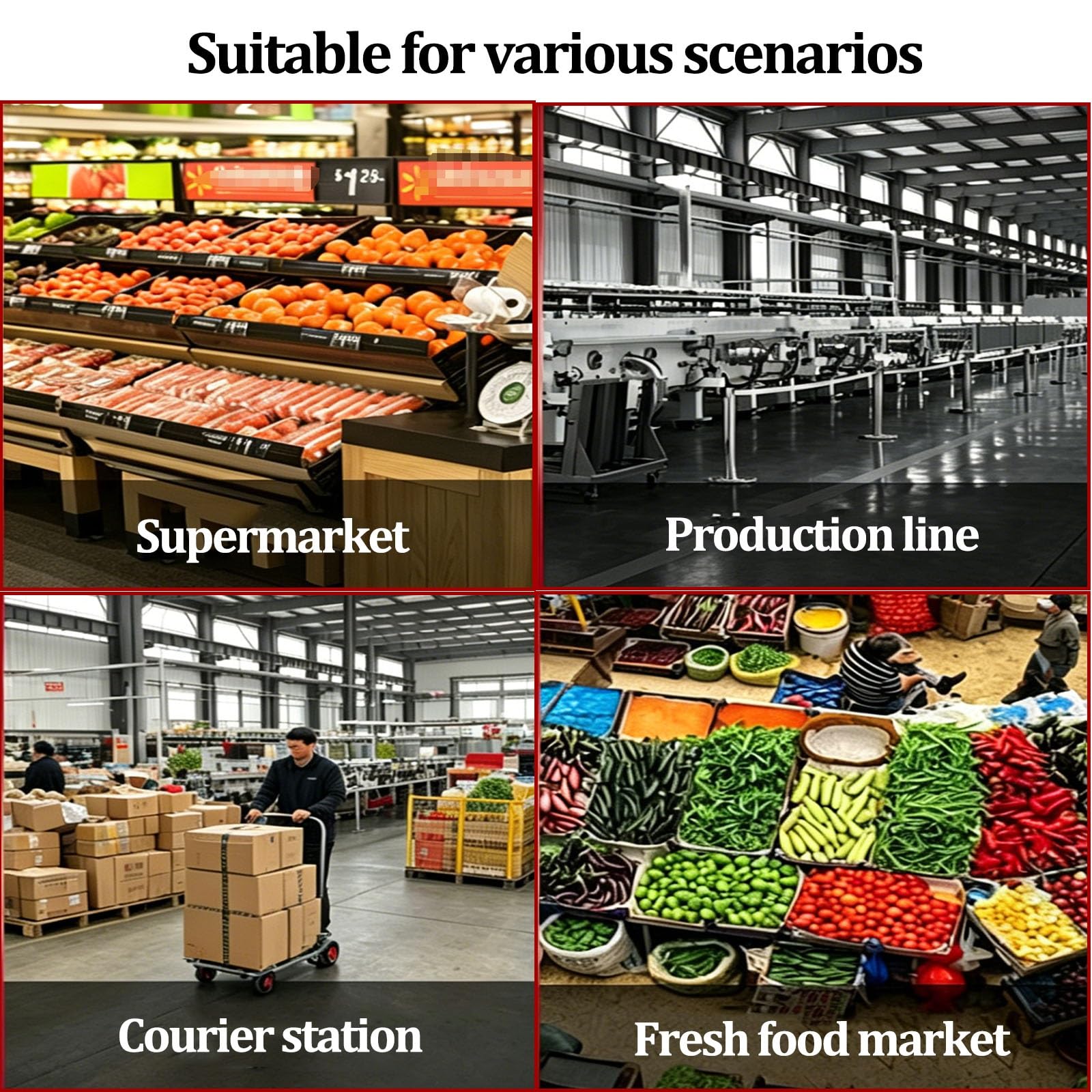Pallet Jack per impieghi industriali, capacità 200-550 libbre, larghezza regolabile, transpallet manuale per la movimentazione dei materiali del magazzino e del supermercato