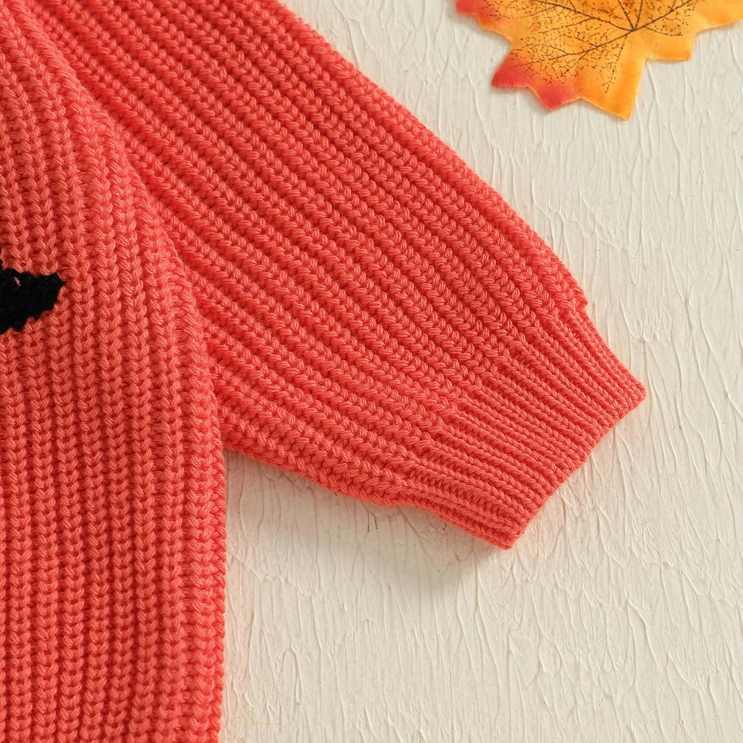 Baby Boy Girl Halloween Sweater Embroidery Long Sleeve Crewneck Knit Sweatshirt Toddler Fall Winter Pullover