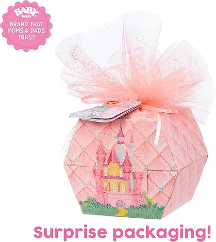 Miniatura 7 de Baby Born Surprise Small Dolls Series 9 - Muñeca coleccionable sorpresa con 3 sorpresas de agua, vestido con temática de princesa, pañal que cambia