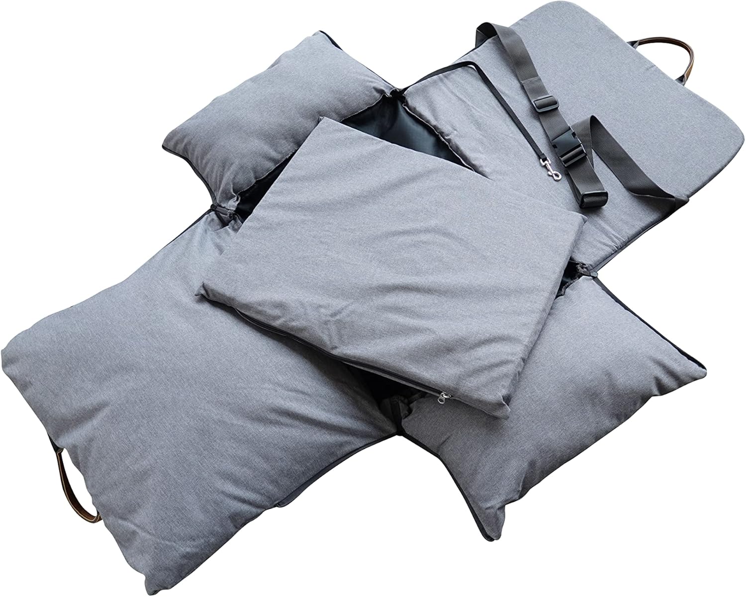 Pooch & Paws Convertible Dog Booster Bed Seat for Your Pet to Travel Safely – Also Doubles as Carrier Bag – Perfect for Summer Travel & Picnics (Gray with Foam Cushion)