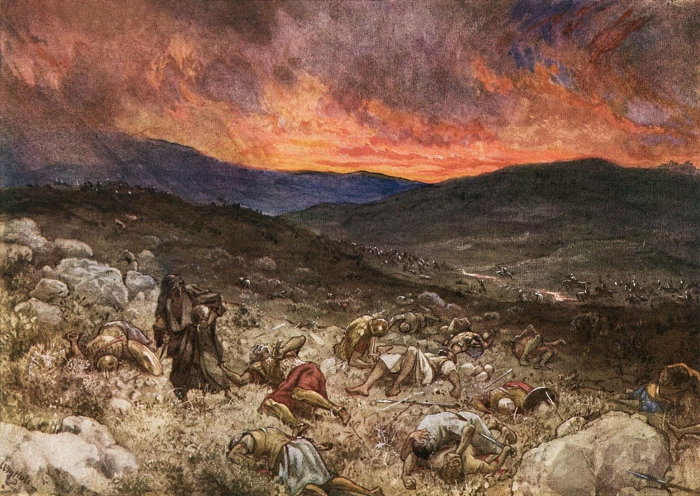 Póster La morte di Saulo a Ghilboa obra de William Brassey Hole para pared 60x90cm 5