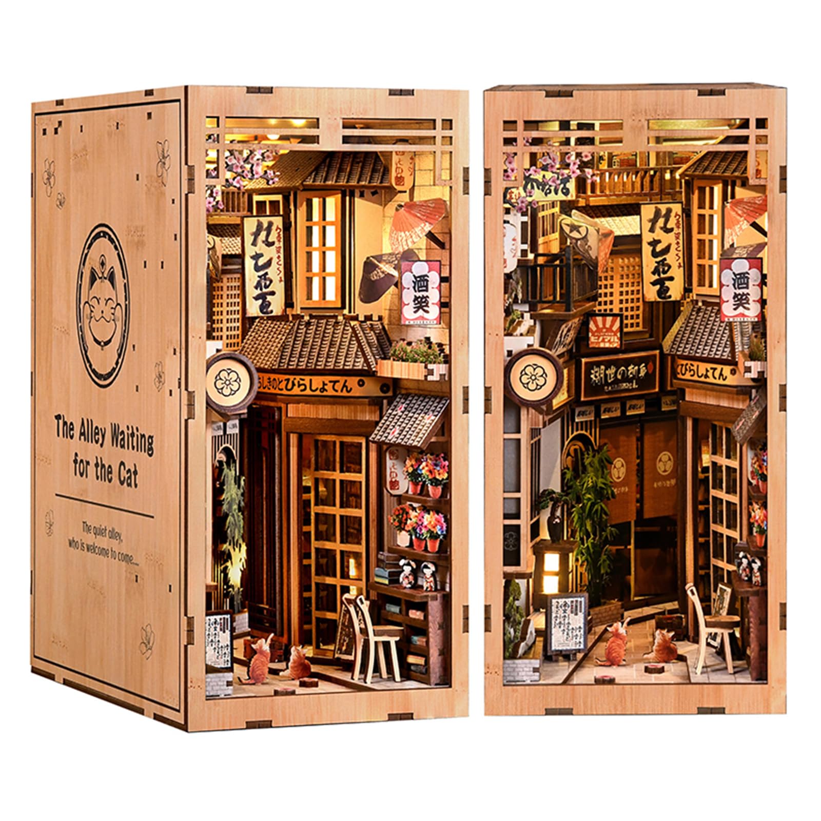 DIY Book Nook Kit Booknook Casa Miniatura Book Nook Japan | Puzzle 3D Legno per adulti & adolescenti – decorazione creativa per libreria – Regalo Natale & compleanni