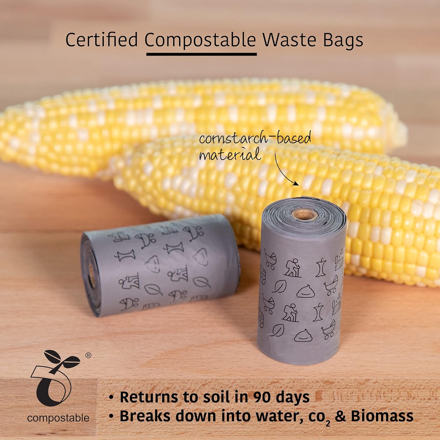 SVD.PET Certified Compostable ECO Waste Bags with Handles - Value Pack Plant-Based Poop Bags for Dogs | 180 Unscented Doggie Poo Bags - Vegetable-Based, 100% Leak-Proof Guarantee : Pet Supplies