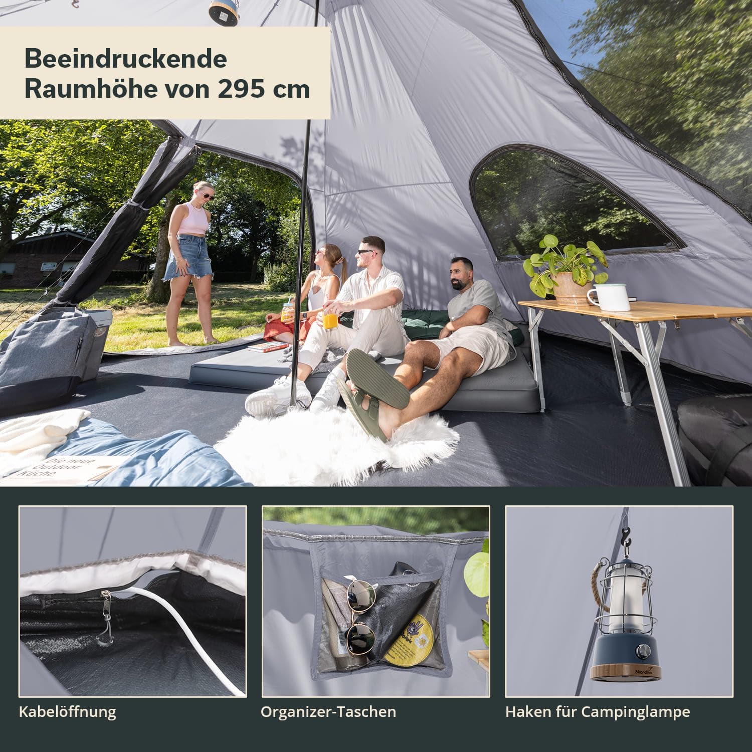 Tipi Zelt 4-6 Personen mit Stehhöhe 4
