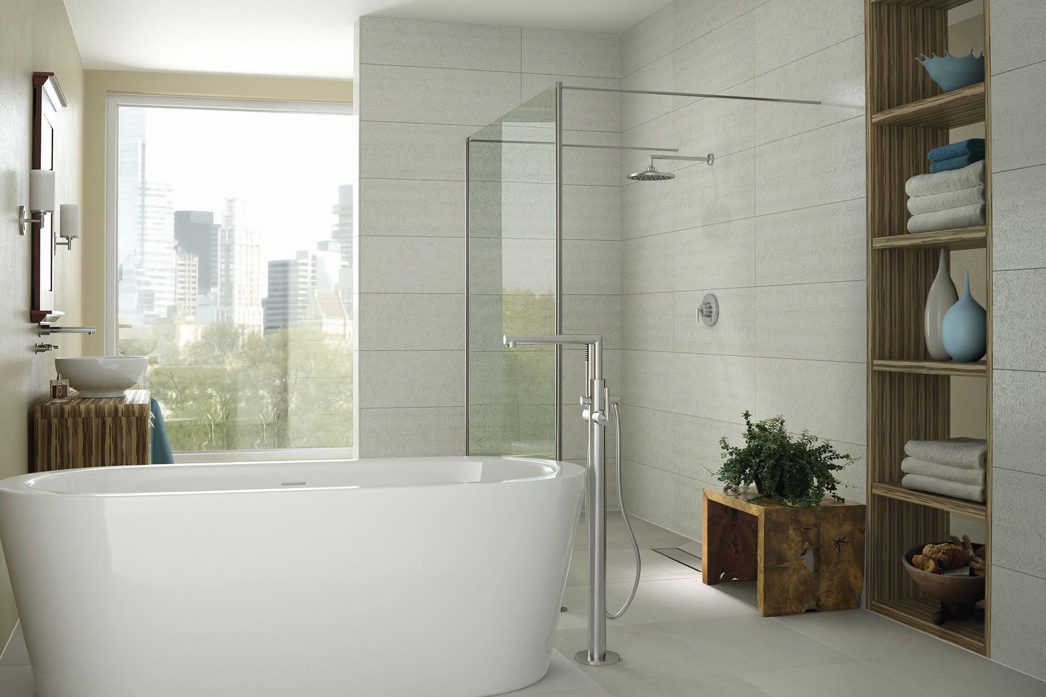 Snapklik.com : Moen Freestanding Tub Filler Single Riser Floor Mount ...