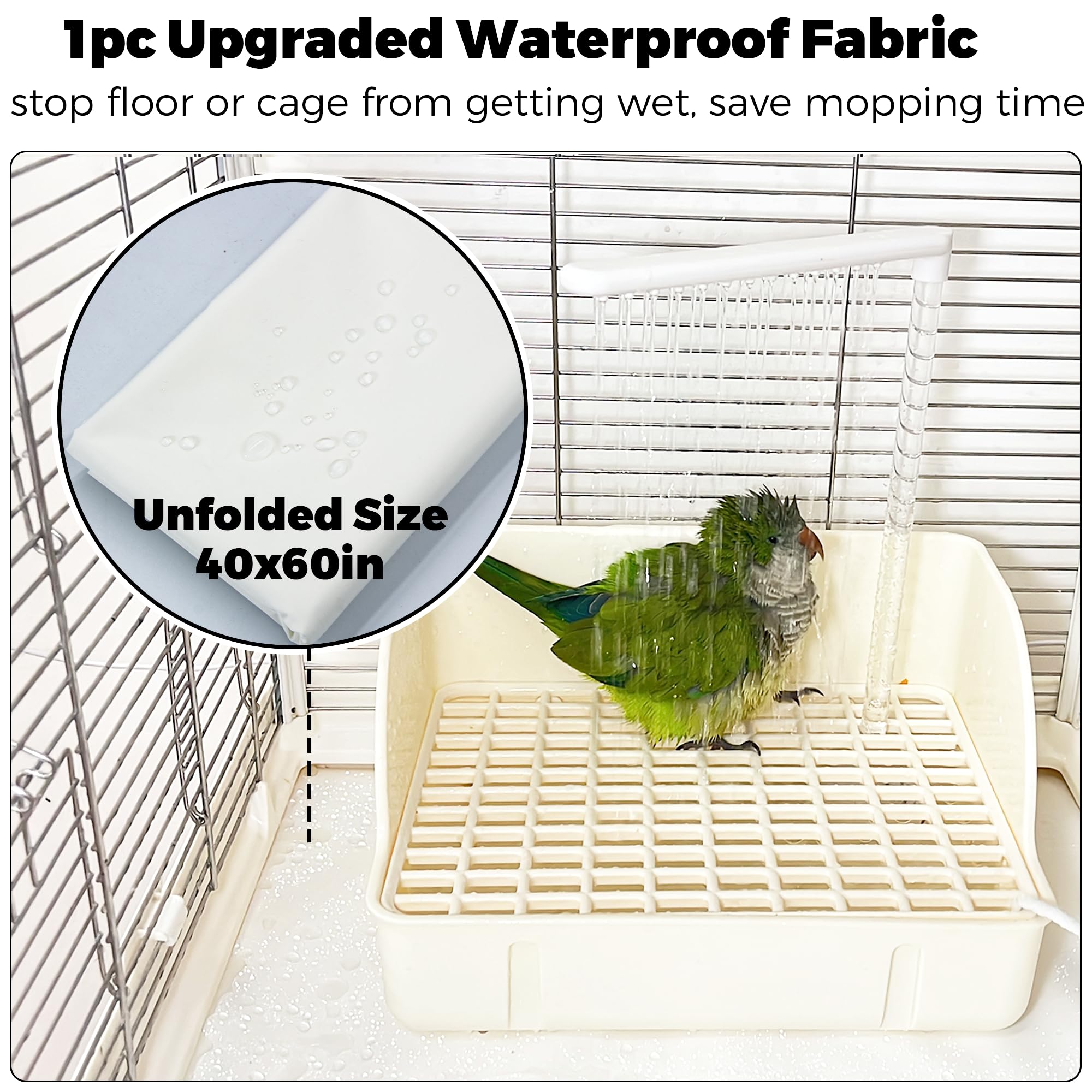 Automatic Parakeet Bird Bath with Pump, Large Bird Shower Fountain Indoor Bathtub with Running Water, Parrot Bath Tub Faucet for Pet Birds, African Grey, Cockatiel, Conure, Budgie, Lovebird - image 3