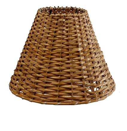 AADHYA CREATIONS Bamboo Tapered Cone Lampshade (20X20X15cm, Brown)