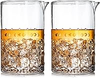 SOUJOY 2-Pack 25oz Crystal Cocktail Mixing Glasses - Seamless Weighted Bottom Martini Stirrer for Bartenders & Home Bars