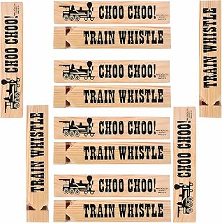 RINCO 5.75 Wooden Train Whistles - 12 Pack