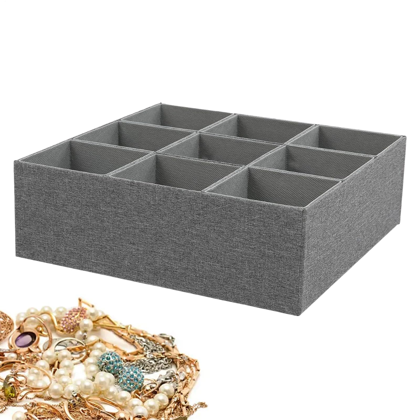 Organizador Divisor De Calcetines Cajón 9 Compartimentos de Tela, | Organizador De Ropa Interior Bufanda, Cinturón, Corbata, Bragas, Bikini, Tocador, Dormitorio, Baño, Cocina