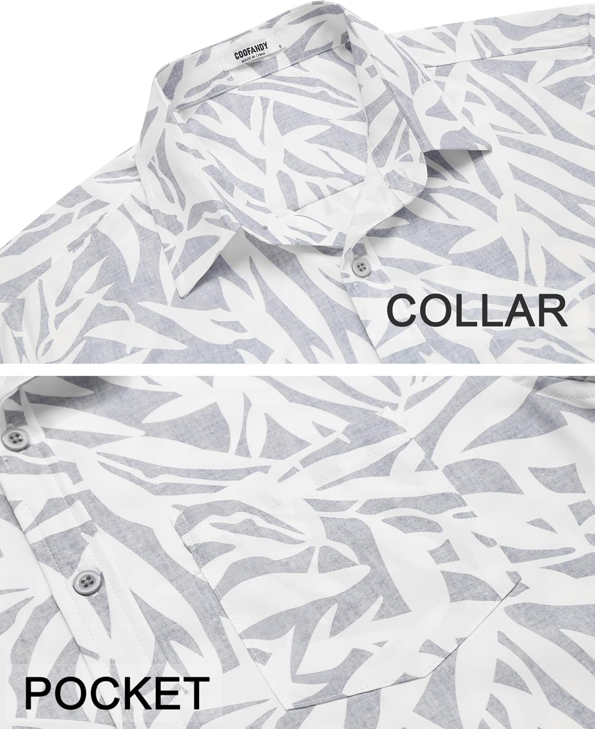 COOFANDY Mens Hawaiian Shirts Short Sleeve Tropical Button Down Shirts Floral Summer Beach Shirt - Image 6