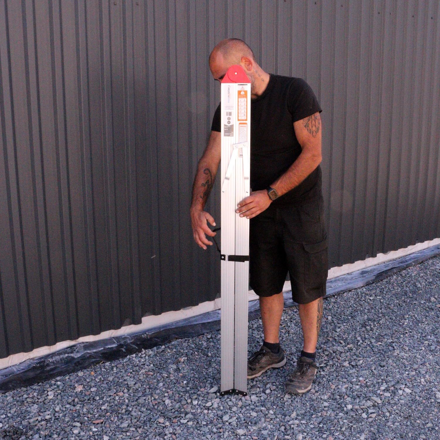Climb Echelle Double Pliable et compacte en Aluminium 4 marches