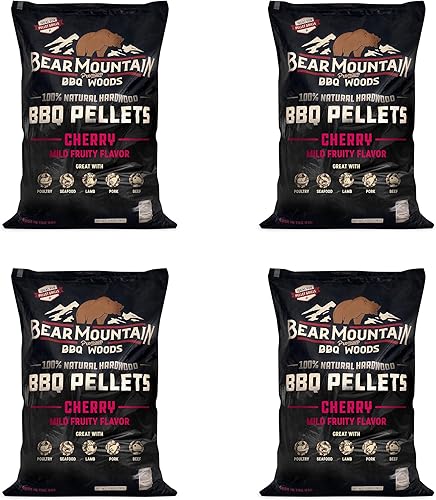 Bear Mountain BBQ FK13 Premium - Gránulos ahumadores de madera dura suave y afrutada para asar al aire libre, 20 libras (paquete de 4)