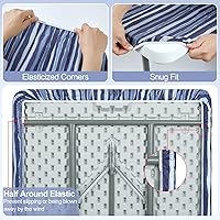 Vista 202 de Play Tailor - Mantel para mesa de pícnic con cubiertas para bancas, impermeable y a prueba de viento con bolsa de cordón, ajustable a mesas y bancas