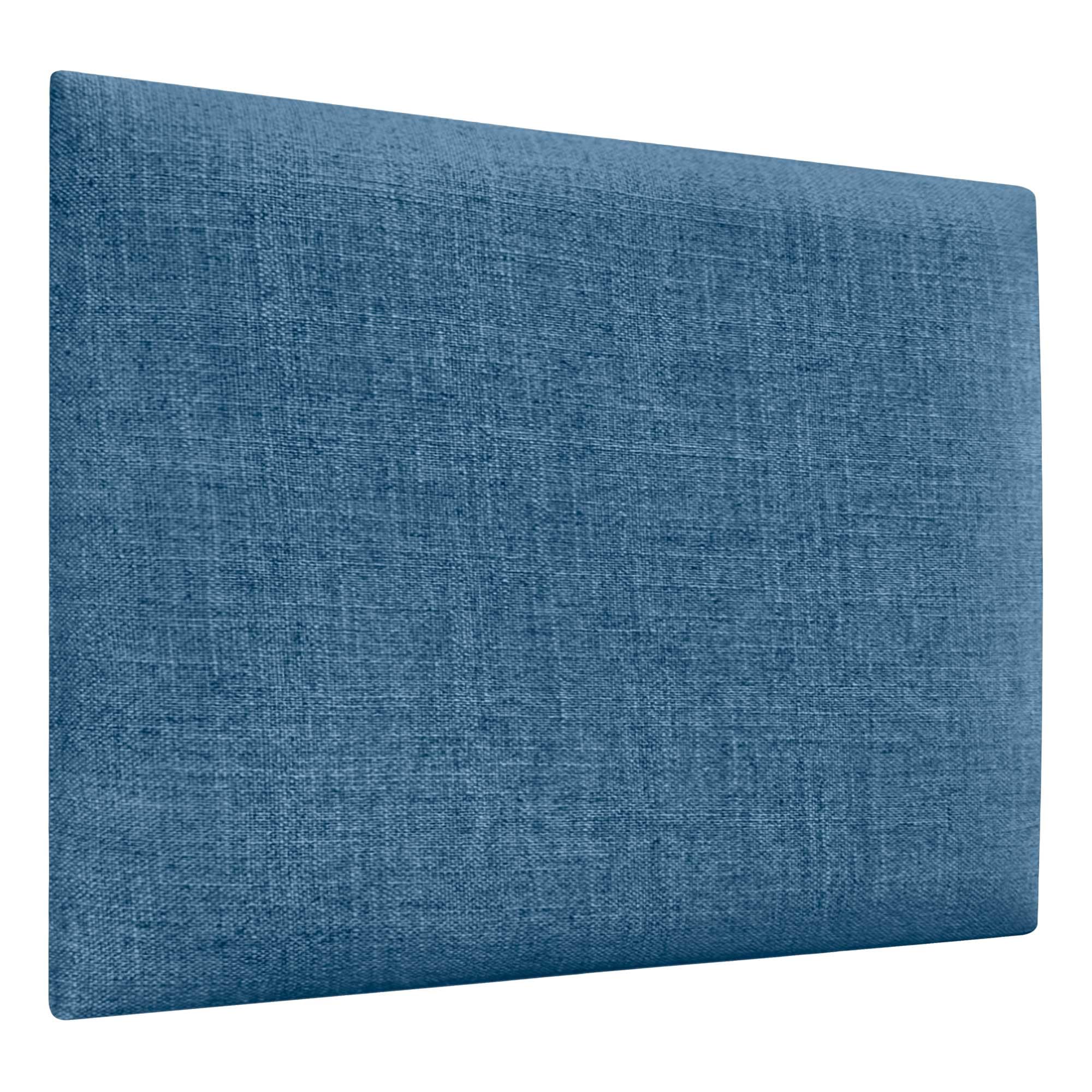 DHOME Tête de Lit Tapissée Composée de Danneaux Adhésifs Interchangeables en Lin Naturel pour Lit de Luxe Chambre Matelassée (Bleu Marine, 90cm)