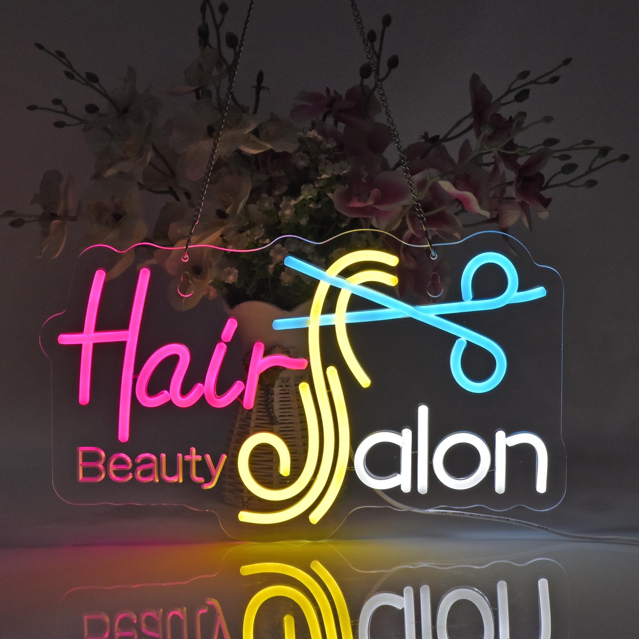 Amazon | JOMOBUTY ヘアサロンネオンサイン 多階段調光可 LED HAIR