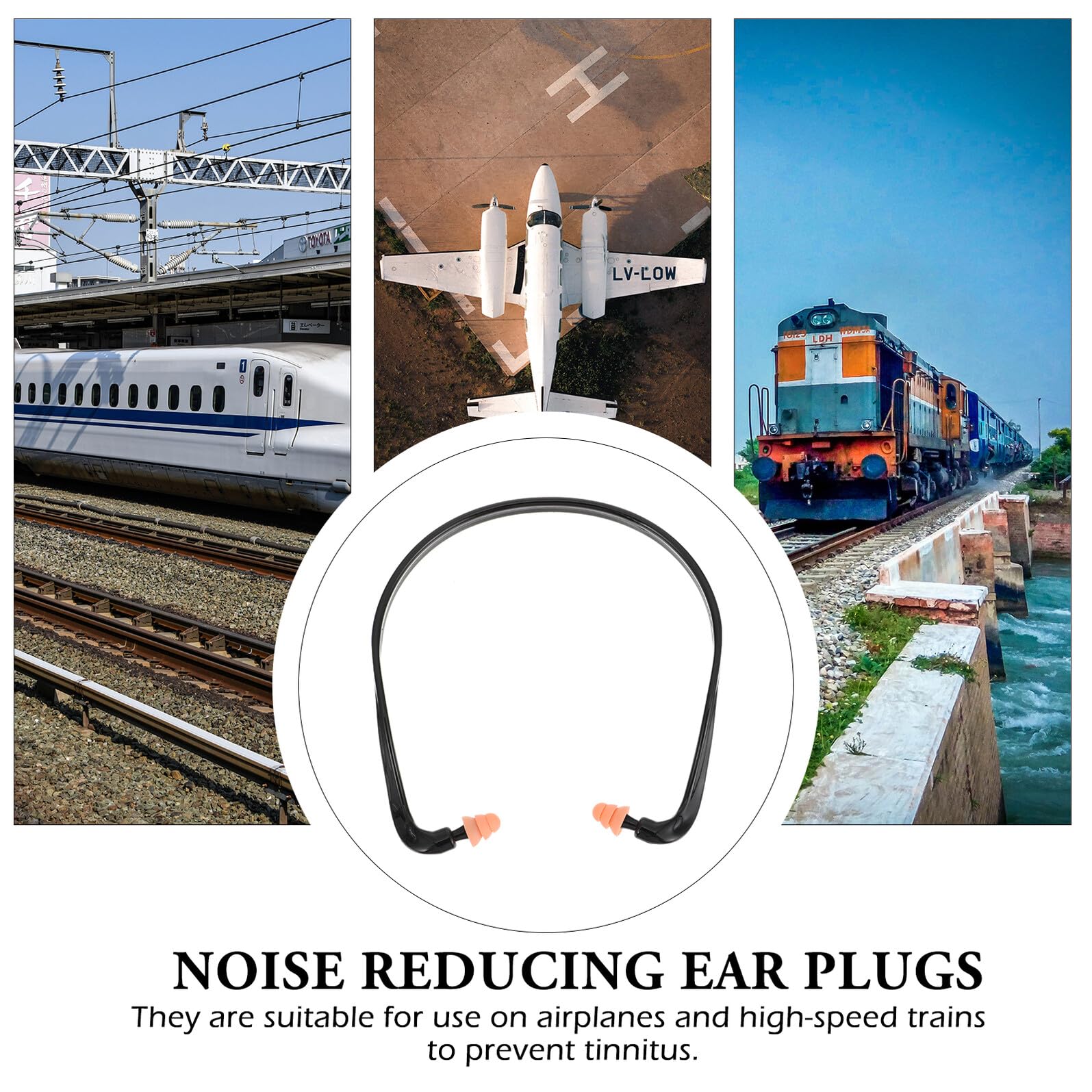 Bouchons D'oreilles à Bande en Silicone Noir 10 Pièces, du Bruit