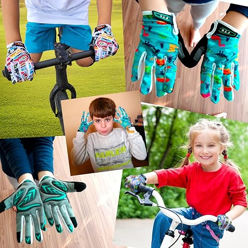Miniatura 6 de Kids Bike Gloves Boys Girls Gel Padded Full FingerHalf Finger Road Riding Mountain Bicycle Non-Slip Cycling Glove for Youth Junior Children Ages 2-11
