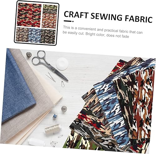 Miniatura 4 de Juego de 7 piezas de parches de camuflaje, tela de costura para manualidades, tela Costura para coser camuflaje, tela de costura de cuartos gruesos,