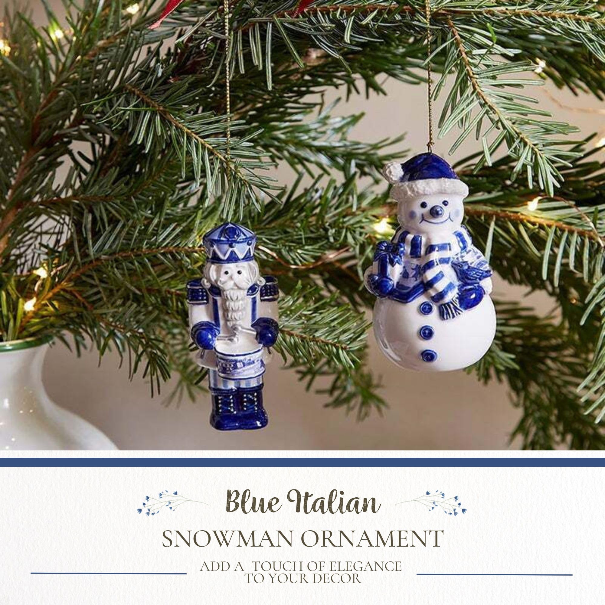 Amazon.com: Spode Blue Italian Snowman Ornament - Festive
