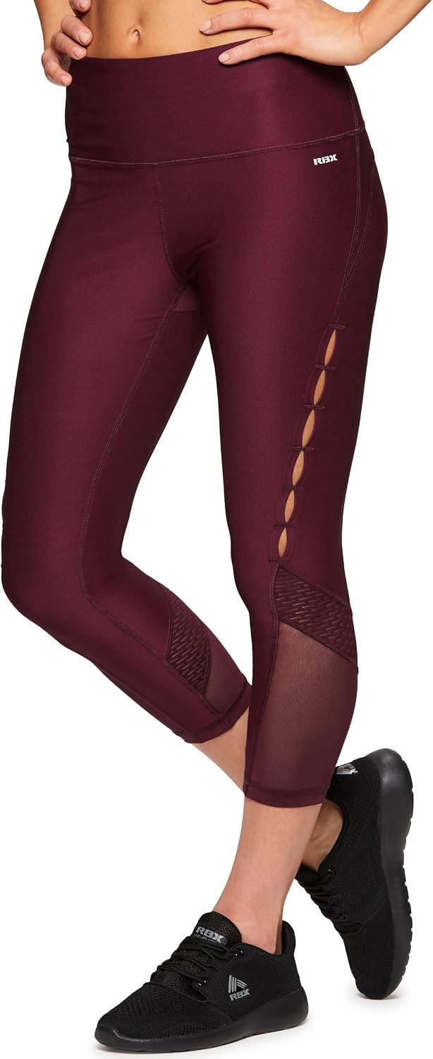 RBX Active Women's Fashion Capri Legging with Mesh Inserts