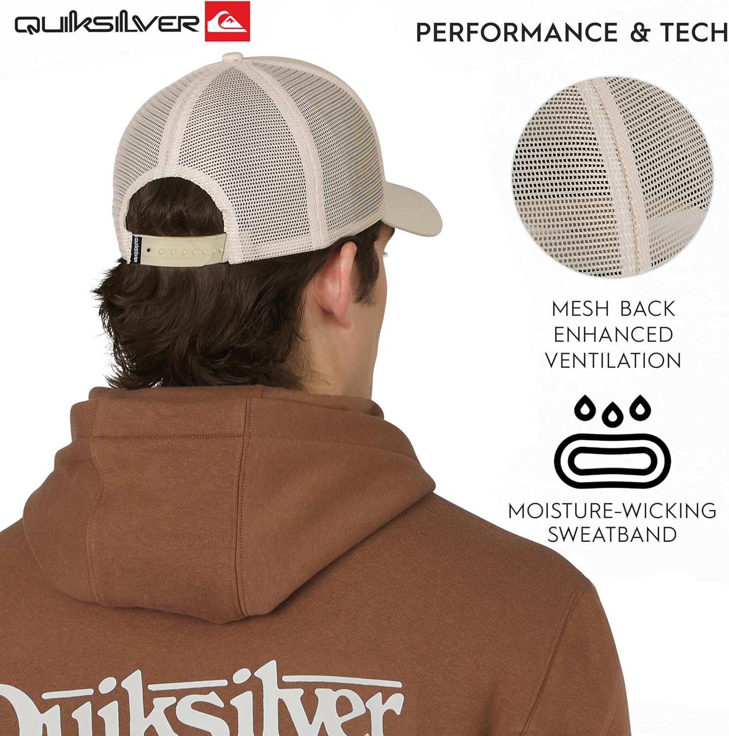 Quiksilver Men's Premium Cotton Adjustable Snap Back Logo Baseball Cap