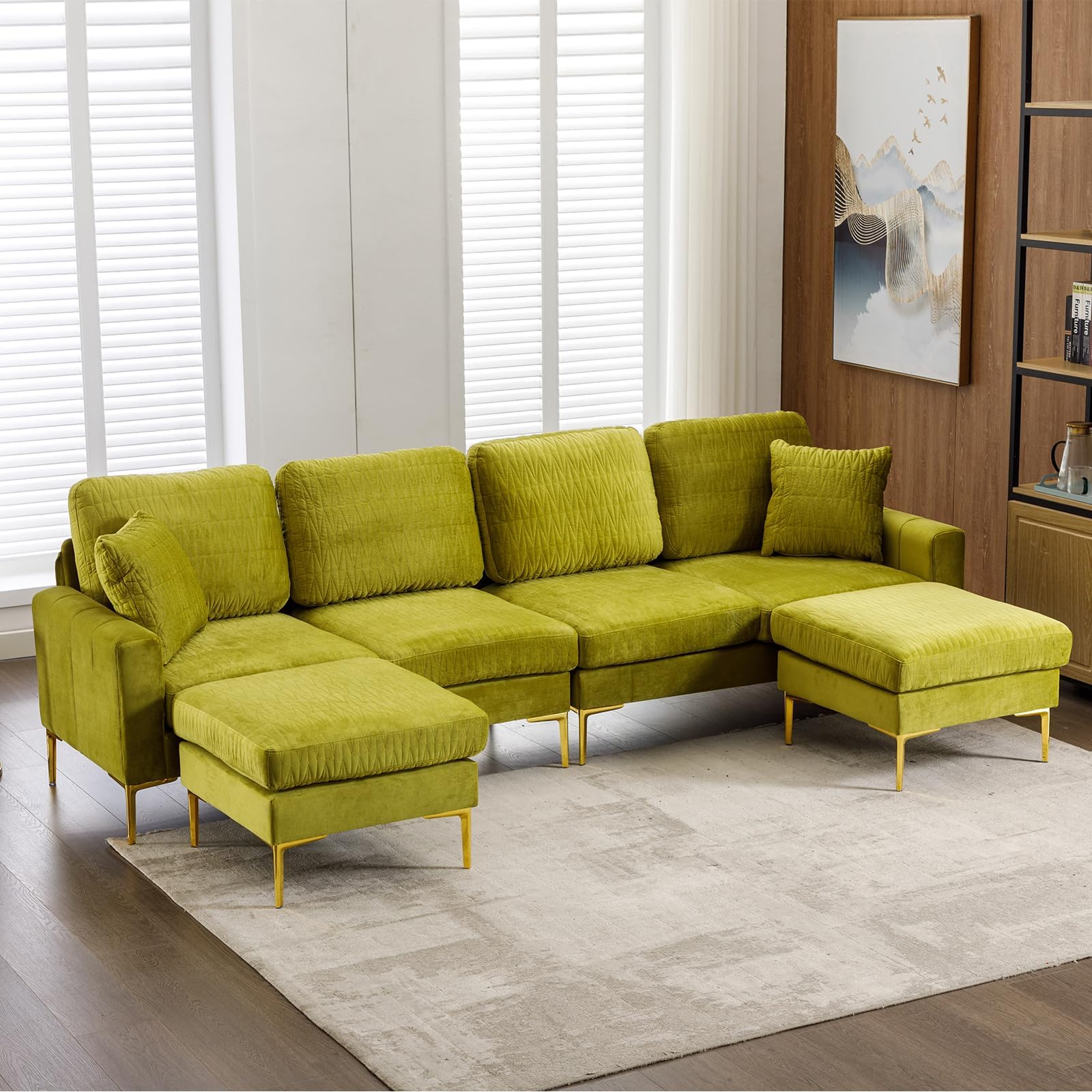 Neylory 118" Convertible Sectional Sofa Couch, 45 Seat