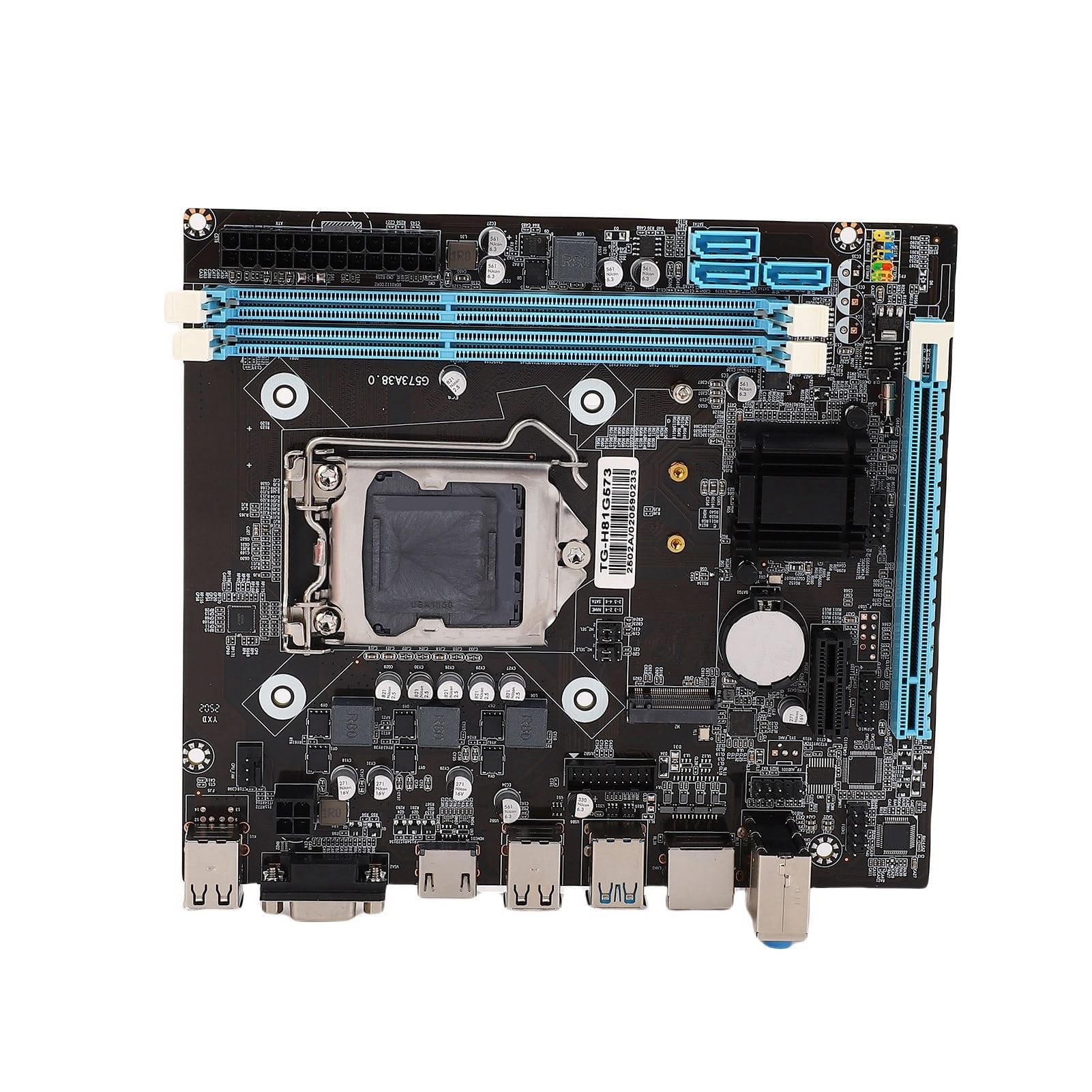 Dpofirs Scheda Madre da Gioco H81 per Scheda Madre PC LGA 1150, Dual Channel DDR3, Interfaccia M.2 ad Alta Velocità, Interfacce I/O, 1600 MHz